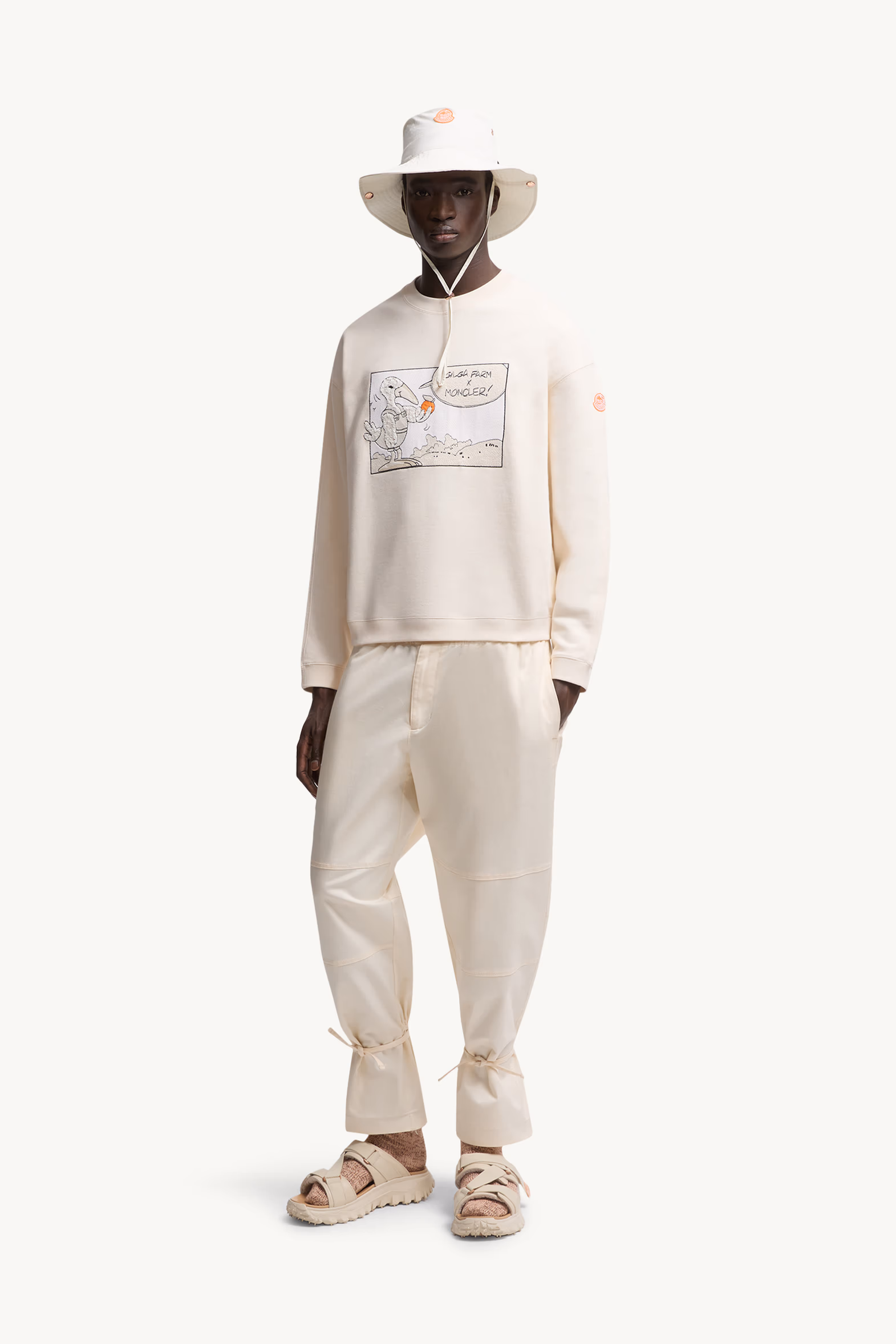 Moncler x Gilga Farm Designed by Donald Glover Cotton Sweatshirt Men White Ivory Moncler 0